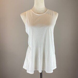 Vince Tank Women's Size Large Cotton and Silk Twist Back White